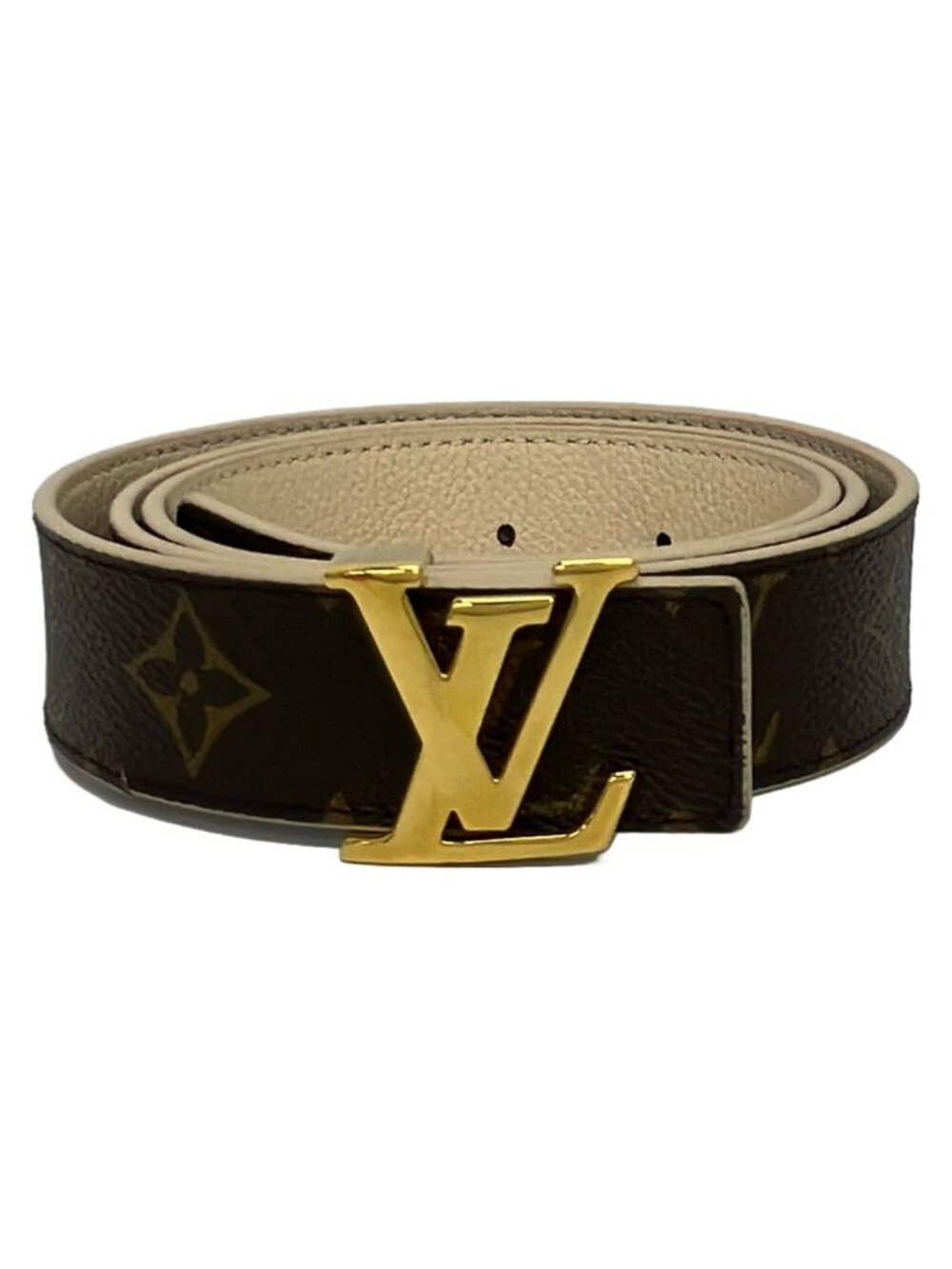 Louis Vuitton Belt 85/34 Dark Brown Beige Reversible
